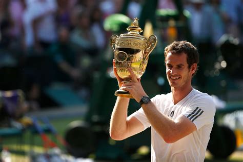 Former Wimbledon champion Andy Murray wins on Centre Court.